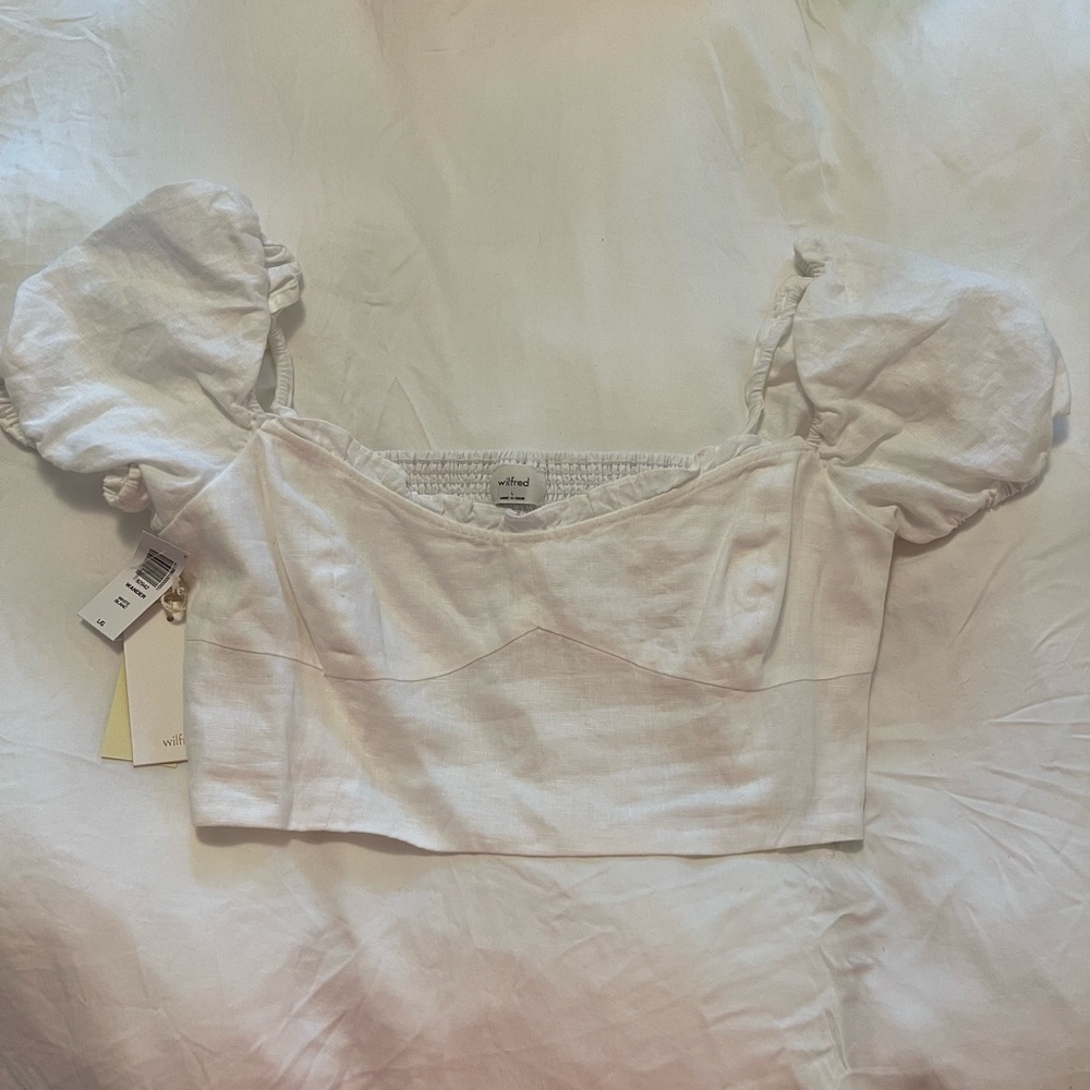Linen corset style crop top